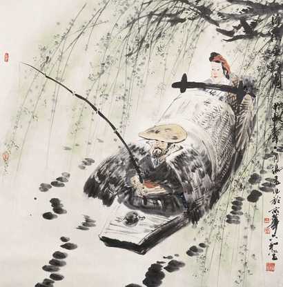 冯远 2004年作 人物 镜心